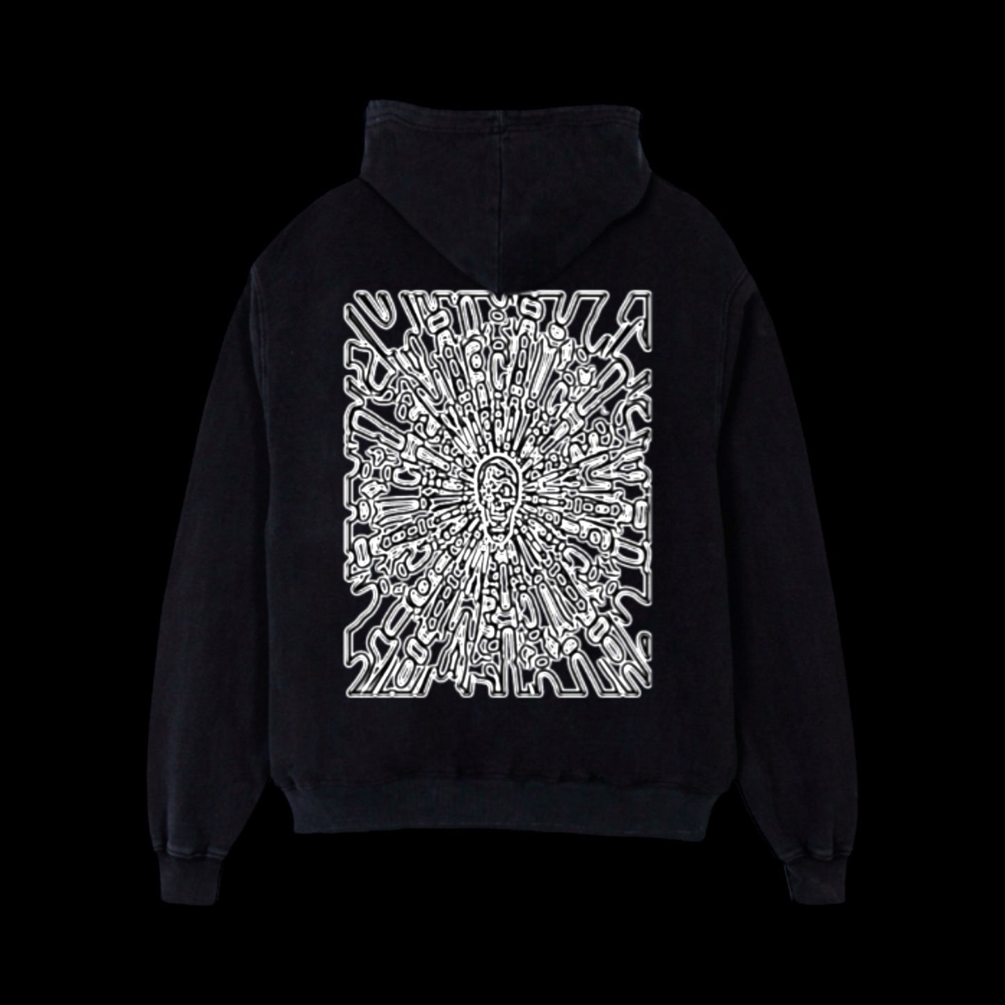 black mosaic hoodie (black)
