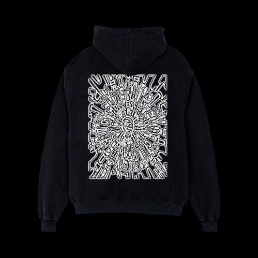 black mosaic hoodie (black)